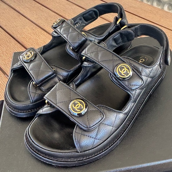 Chanel Quilted Dad Sandals - Sz 37 - Picture 11 of 11